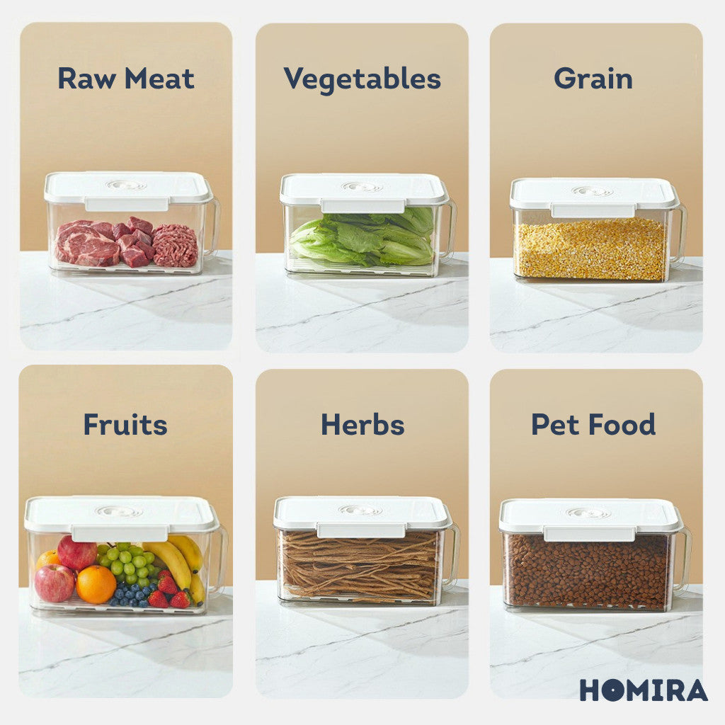 HOMIRA Compress Vacuum Rice Container Airtight Food Storage (4.5L/6L)