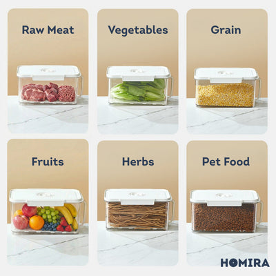 HOMIRA Compress Vacuum Rice Container Airtight Food Storage (4.5L/6L)