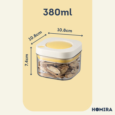 HOMIRA Press-Type Push Button Airtight Food Canister (380ml / 1100ml / 1800ml)