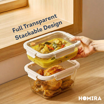 HOMIRA Signature Series Giant Rectangle Borosilicate Glass Food Container (1520ml-2600ml)