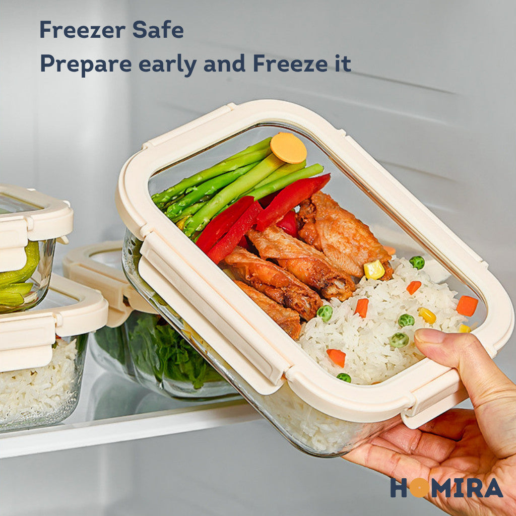 HOMIRA Signature Series Borosilicate Glass Lunchbox Bag Set