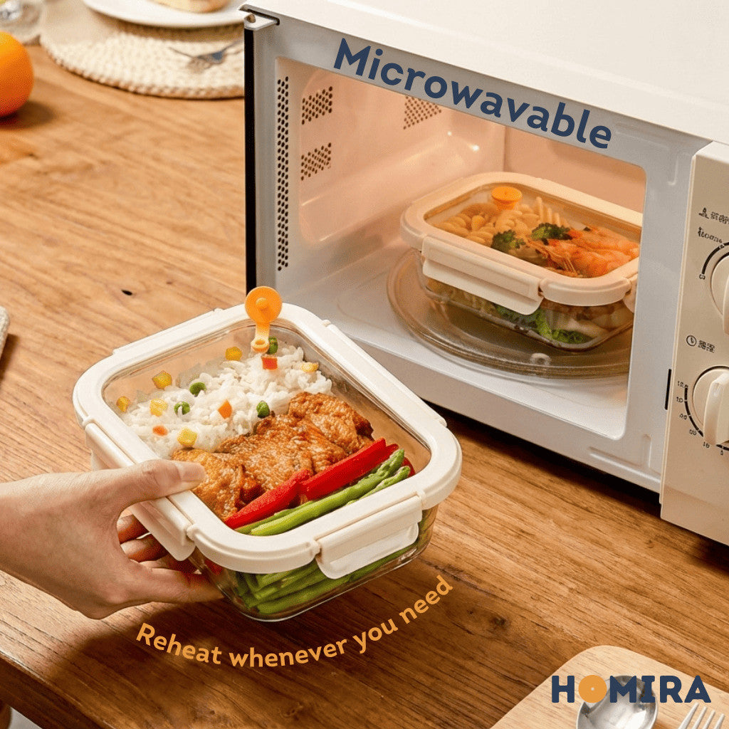 HOMIRA Signature Series Borosilicate Glass Lunchbox Bag Set