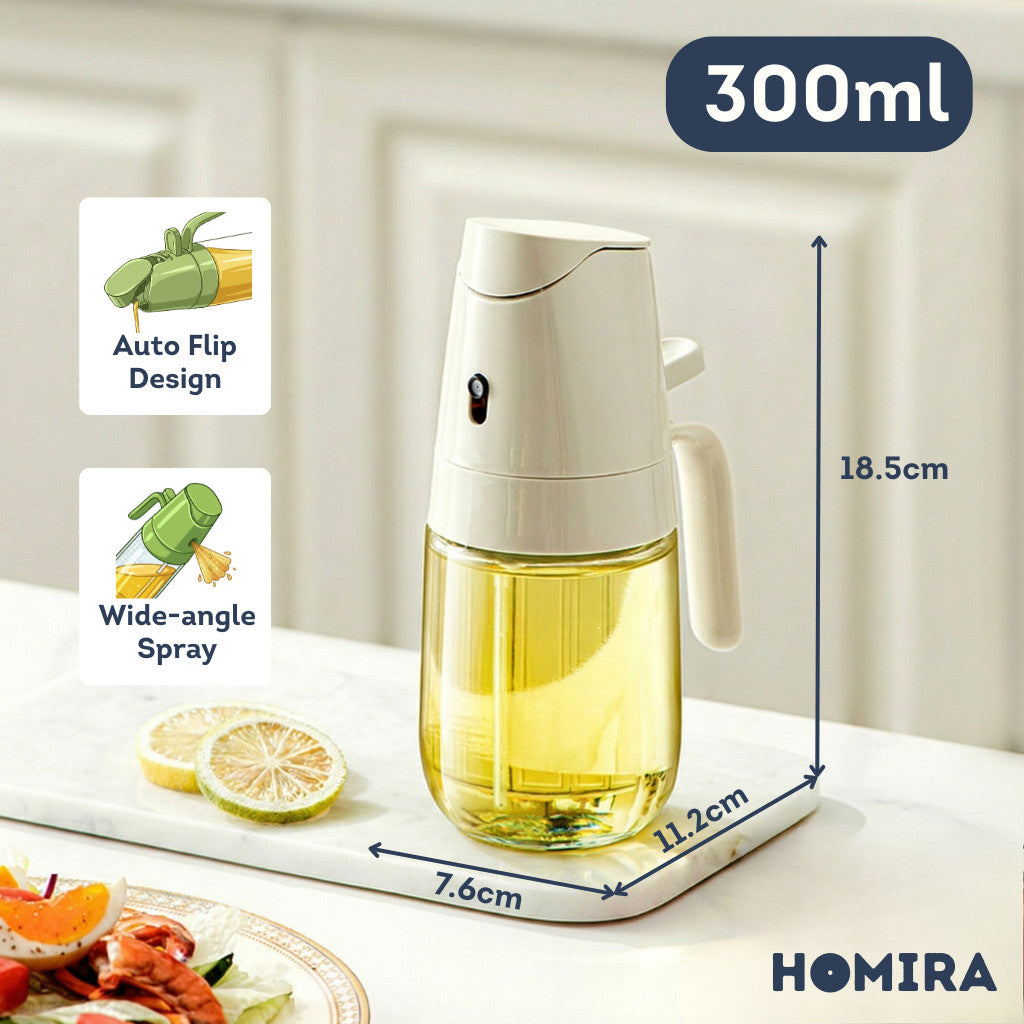 HOMIRA Spray & Auto Flip Oil Dispenser (300ml/500ml)