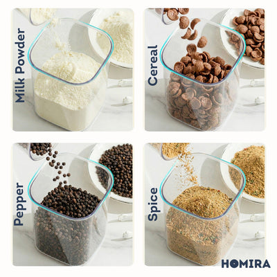 HOMIRA Press-Type Push Button Airtight Food Canister (380ml / 1100ml / 1800ml)