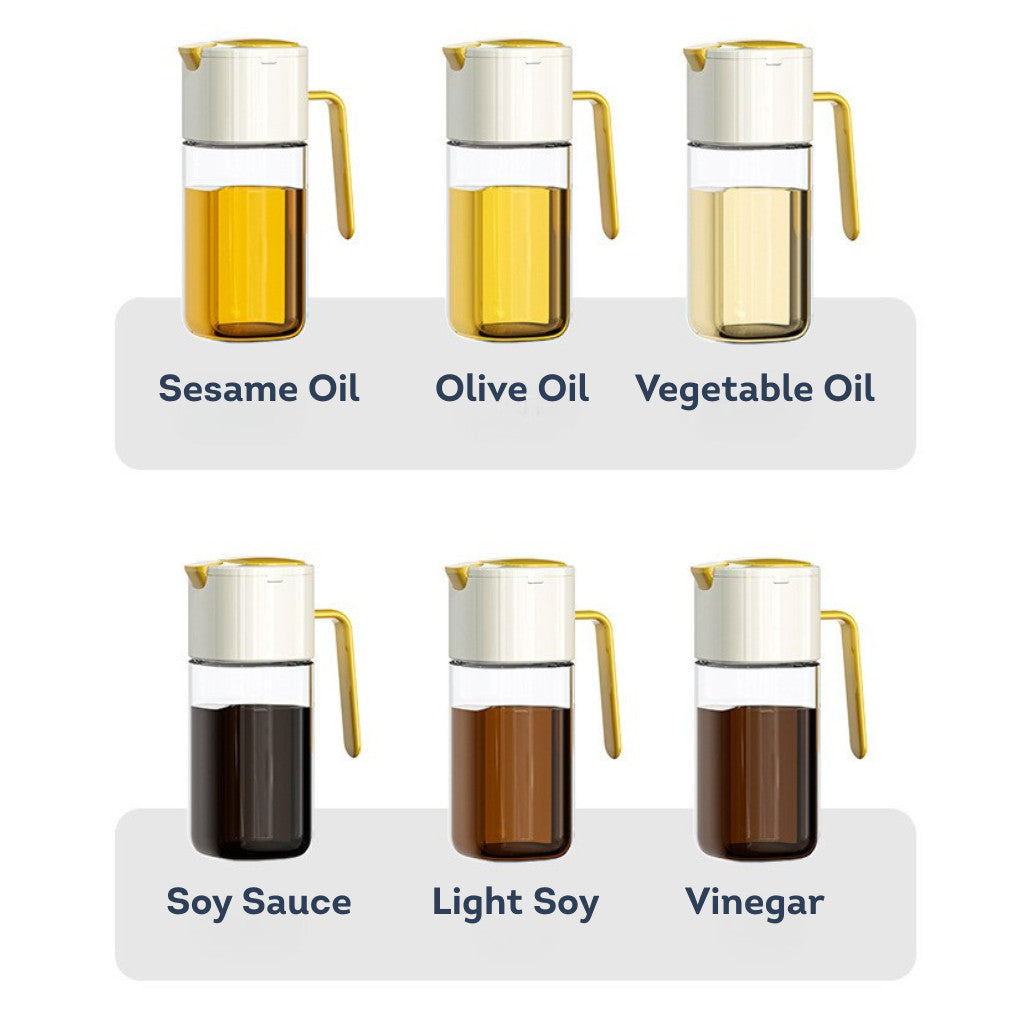 HOMIRA Cooking Oil Glass Dispenser Auto Flip (500ml)