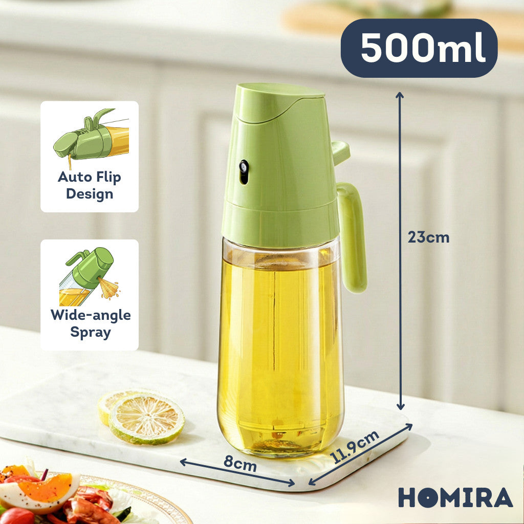 HOMIRA Spray & Auto Flip Oil Dispenser (300ml/500ml)