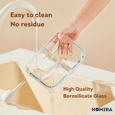 HOMIRA Buttercream Series Borosilicate Glass Lunchbox Bag Set