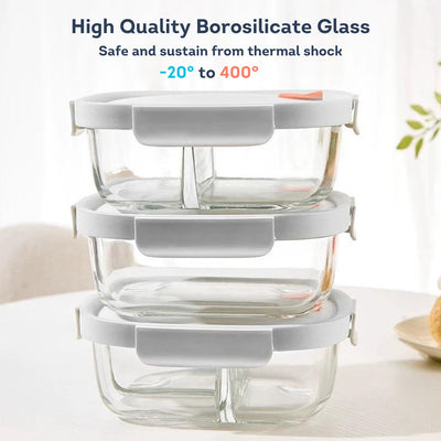 HOMIRA Sunset Grey Series Glass Food Container (640ml-940ml)