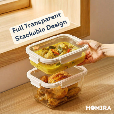 HOMIRA Signature Series Borosilicate Glass Food Container (450ml-2600ml)