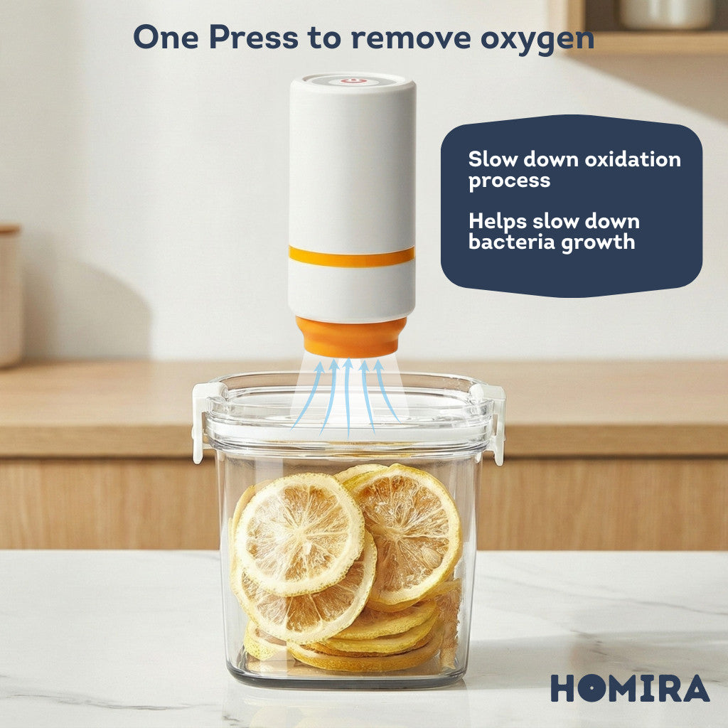 HOMIRA Vacuum Seal Compress Dry Food Storage Container Set (4pcs / 8pcs / 13pcs Set)