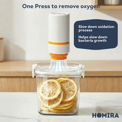 HOMIRA Vacuum Seal Compress Dry Food Storage Container Set (4pcs / 8pcs / 13pcs Set)