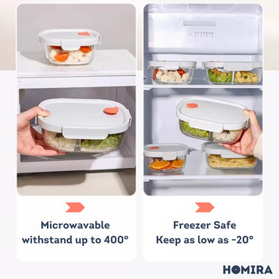 HOMIRA Sunset Grey Series Glass Food Container (640ml-940ml)