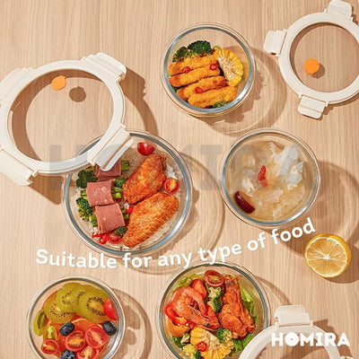 Homira Signature Series Borosilicate Glass Food Container (Round)
