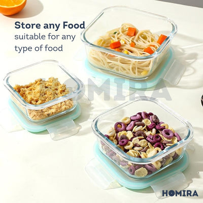 Homira Classic Series Borosilicate Glass Food Container (Square)