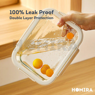Homira Signature Series Borosilicate Glass Food Container (Rectangle)