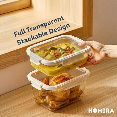 Homira Signature Series Borosilicate Glass Food Container 450ml-2600ml