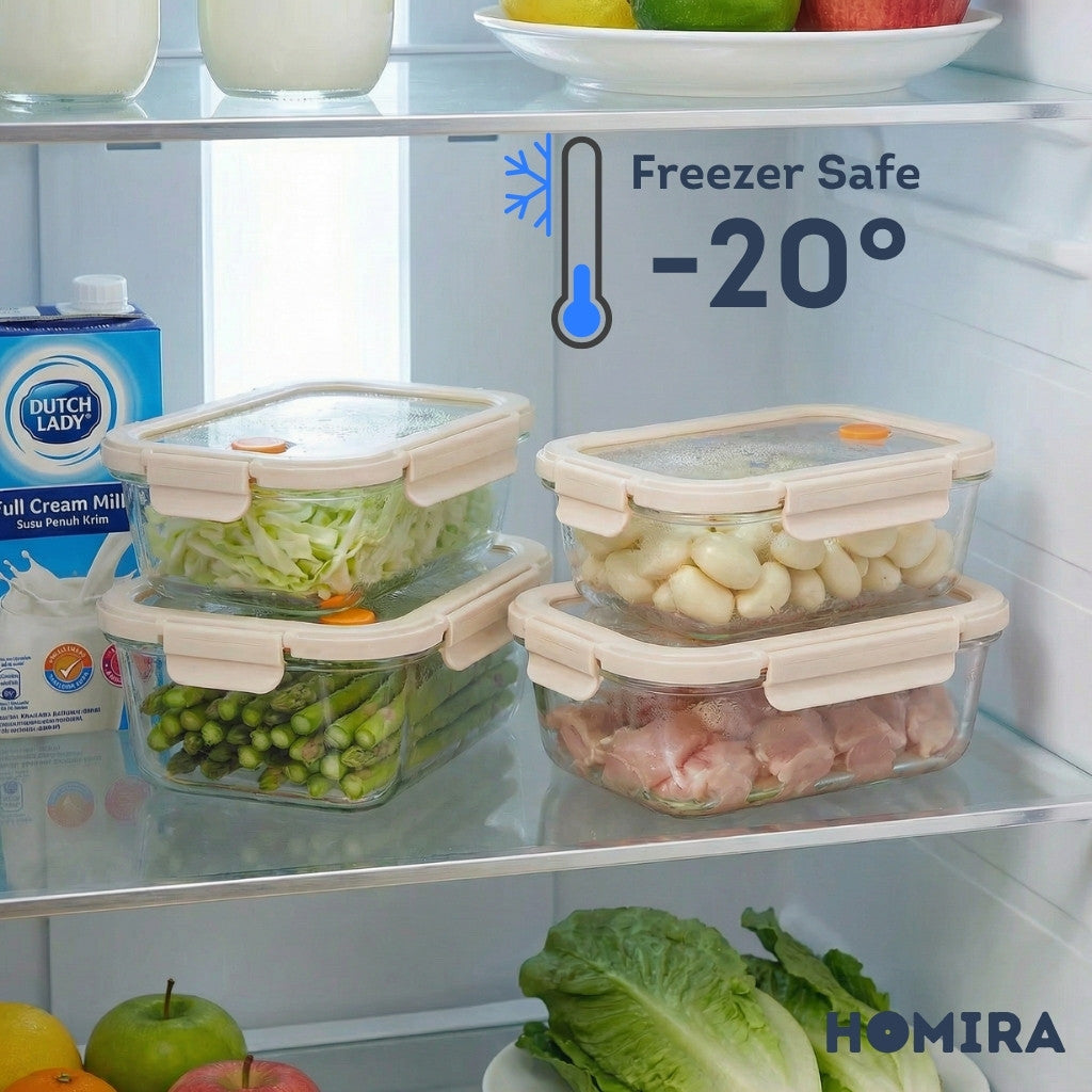 Homira Signature Series Borosilicate Glass Food Container (Rectangle)