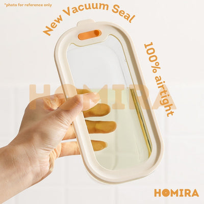 Timeless Series Square Borosilicate Glass Food Container 1370ml (2pcs)