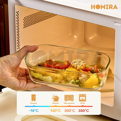Timeless Series Square Borosilicate Glass Food Container 240ml / 560ml / 1370ml