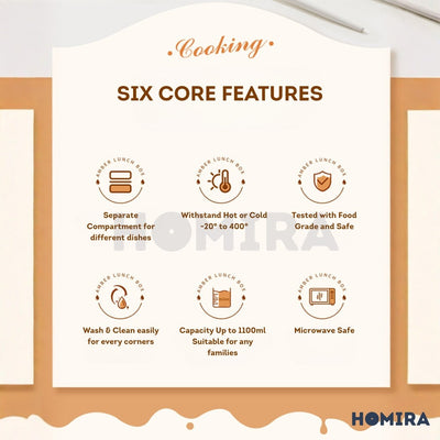 Homira Buttercream Series Round Borosilicate Glass Food Container 450ml-1100ml