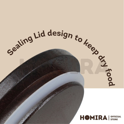 Homira Glass Jar with Wooden Lid – Food Storage Container | Kitchen Organizer Canister (520ml & 720ml)