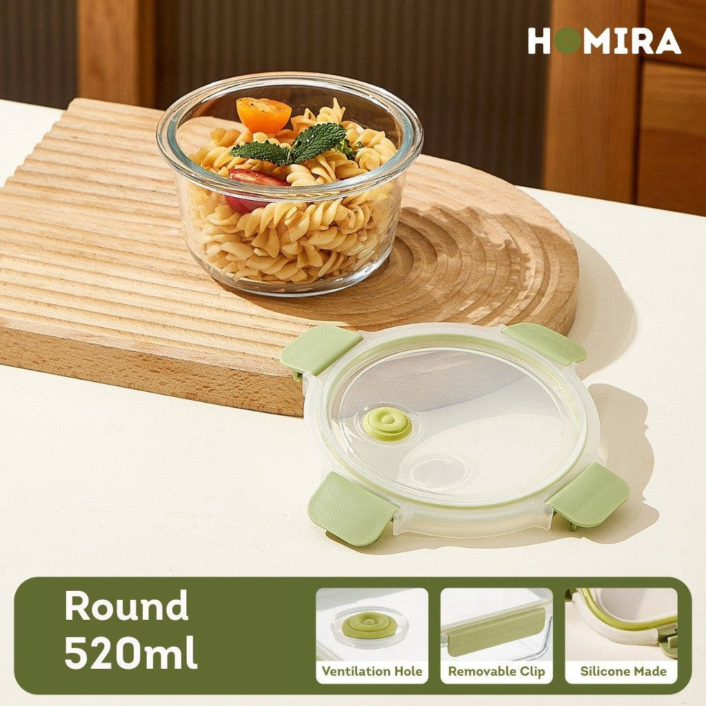HOMIRA Daisy Girl Series Glass Lunch Box & Insulated Bag Set (480ml - 1100ml)