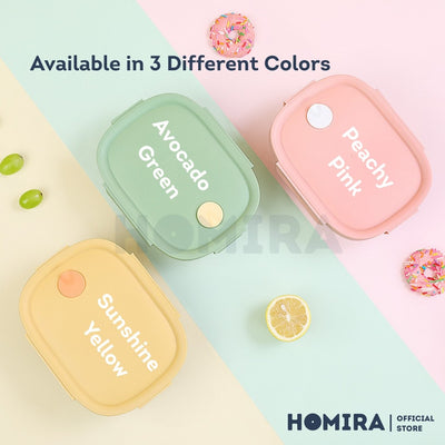 Homira Summer Series Borosilicate Glass Food Container – Airtight Leakproof Lunch Box | (450ml–940ml)