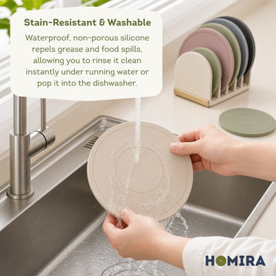 HOMIRA Thickened Silicone Heat-Resistant Round Trivet Mat (16cm / 22cm)