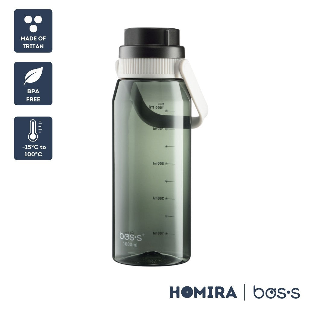Bos's Tritan Sport Water Bottle with Integrated Handle - 1000ml
