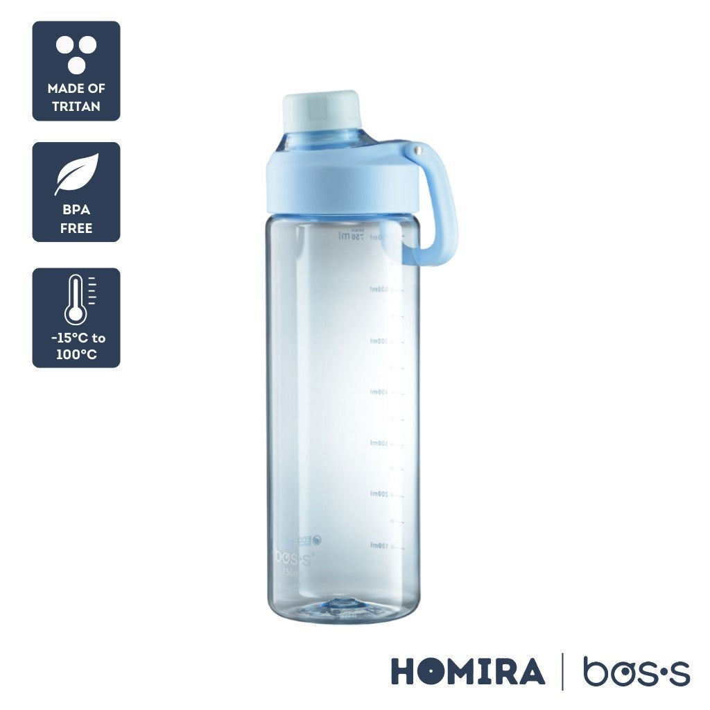 Bos's Tritan Water Bottle 750ml - Durable, BPA Free, Leakproof