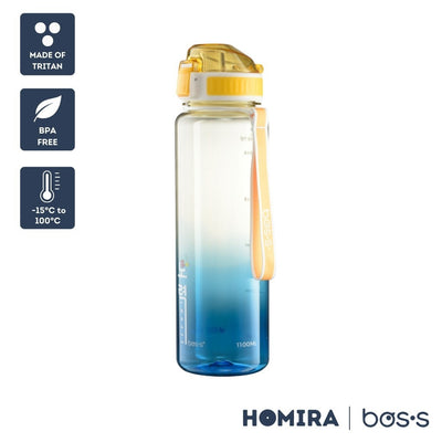Bos's Tritan Sport Water Bottle with High-Flow Spout - 1100ml