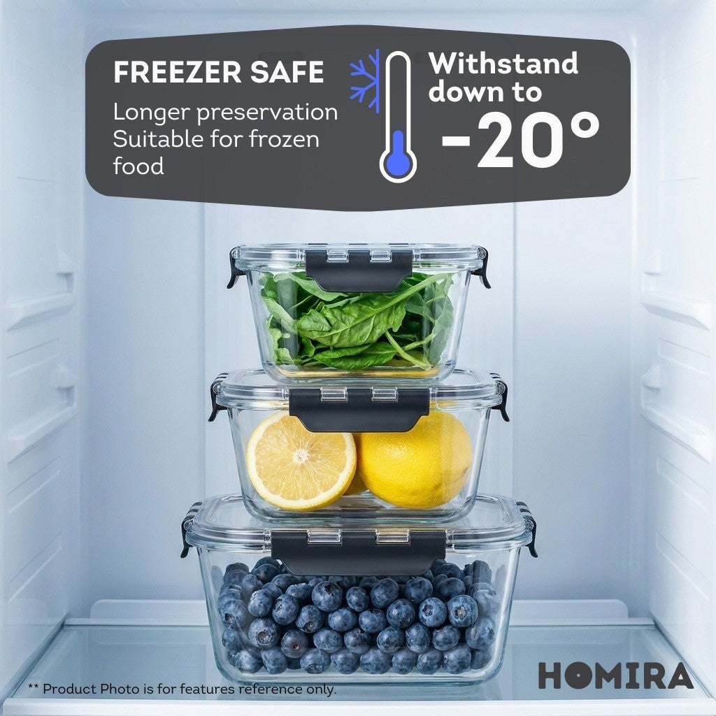 HOMIRA PureView Mini Glass Food Container Set (6 Pcs)