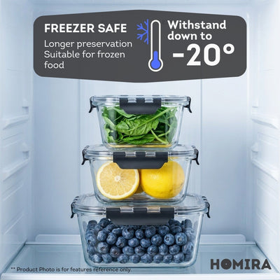 HOMIRA PureView Mini Glass Food Container Set (6 Pcs)