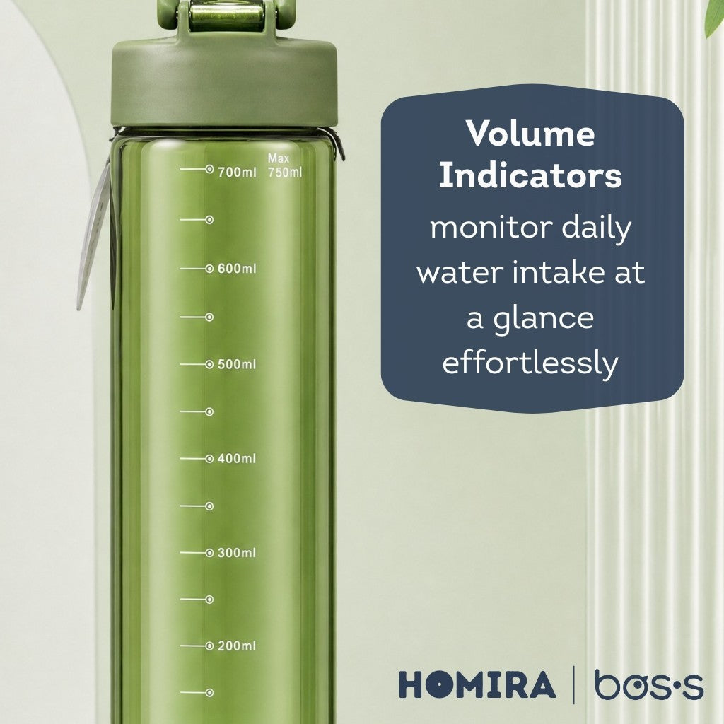 Bos's Tritan Water Bottle 750ml - Durable, BPA Free, Leakproof