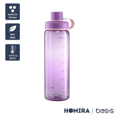 Bos's Tritan Water Bottle 800ml - Durable, BPA Free, Leakproof