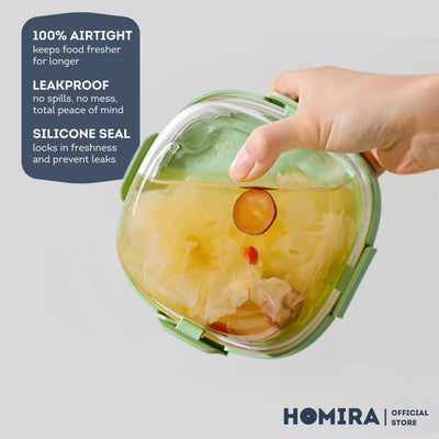 HOMIRA Summer Series Borosilicate Glass Food Container (4PCS Set)