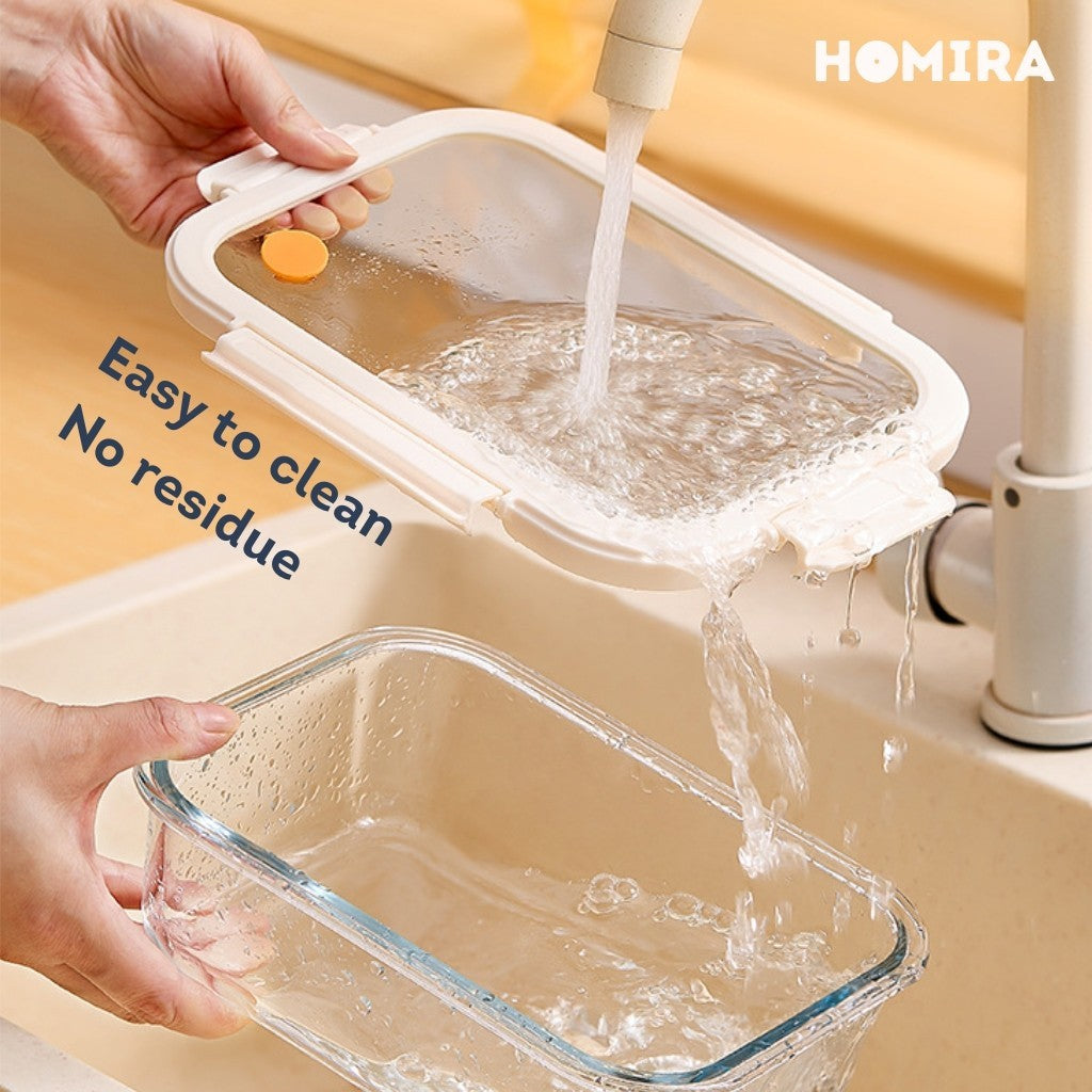 HOMIRA Signature Series Borosilicate Glass Food Container (3PCS Set)
