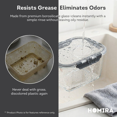 HOMIRA PureView Mini Glass Food Container Set (6 Pcs)