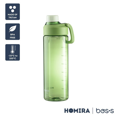 Bos's Tritan Water Bottle 750ml - Durable, BPA Free, Leakproof