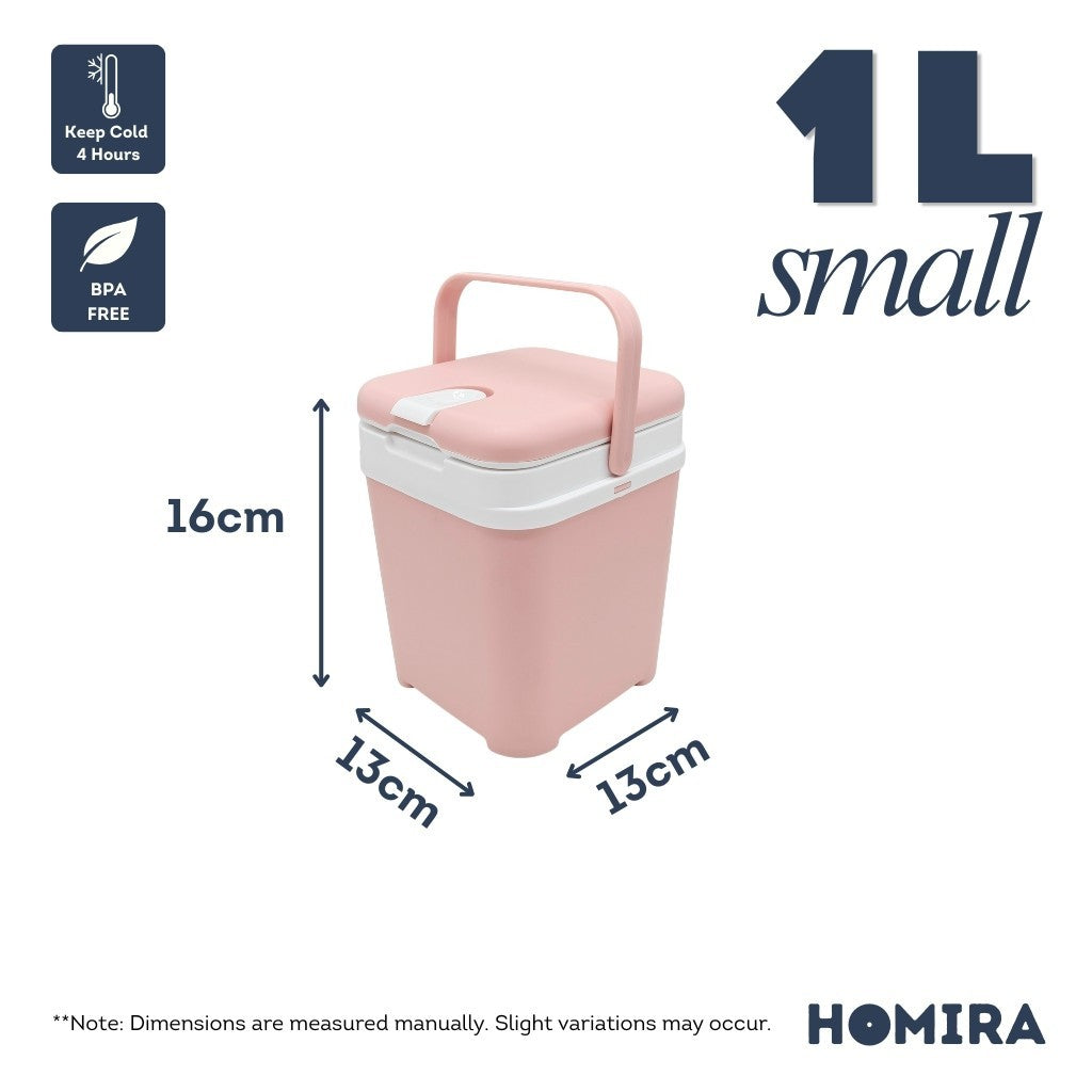 HOMIRA Mini Cooler Box (1L/3L) - Drinks Holder, Keep Cold, BPA Free