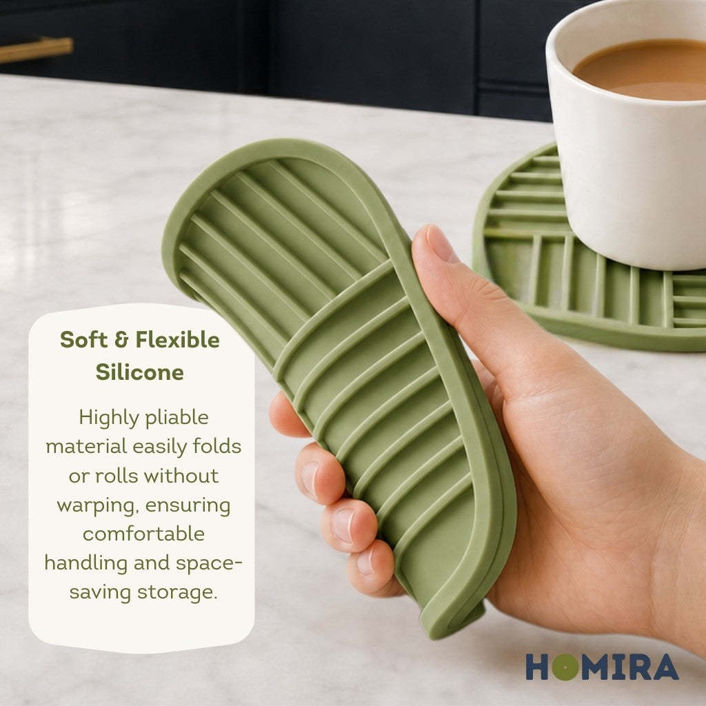 HOMIRA Thickened Silicone Heat-Resistant Round Trivet Mat (16cm / 22cm)