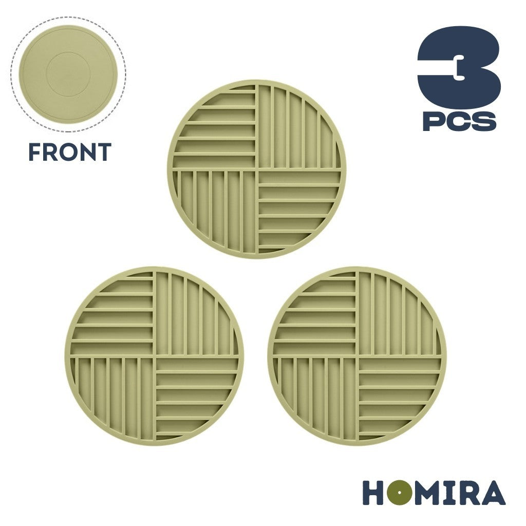 HOMIRA Thickened Silicone Heat-Resistant Round Trivet Mat (16cm / 22cm)