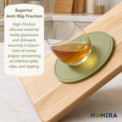 HOMIRA Thickened Silicone Heat-Resistant Round Trivet Mat (16cm / 22cm)