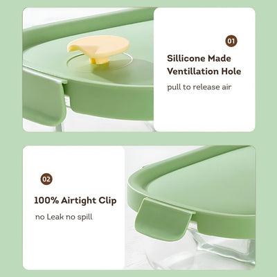 HOMIRA Summer Series Borosilicate Glass Food Container (4PCS Set)