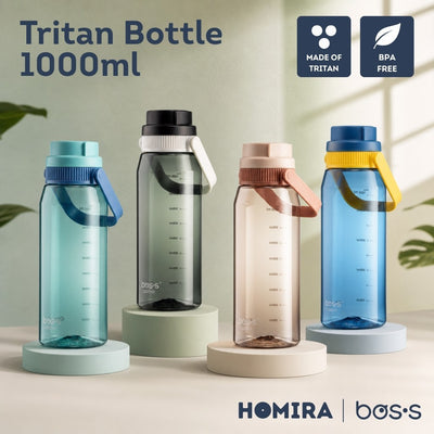 Bos's Tritan Sport Water Bottle with Integrated Handle - 1000ml