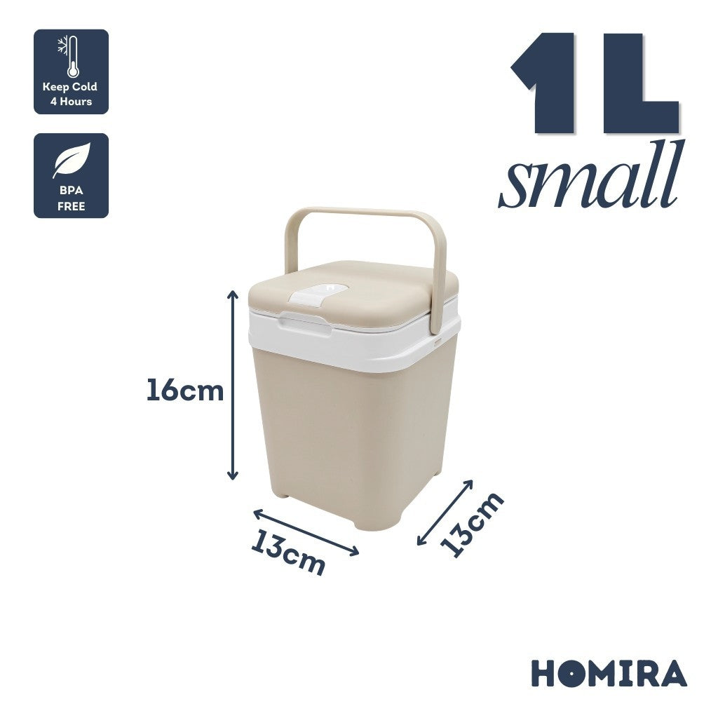 HOMIRA Mini Cooler Box (1L/3L) - Drinks Holder, Keep Cold, BPA Free