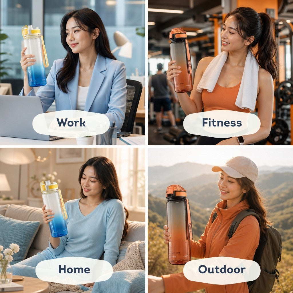 Bos's Tritan Sport Water Bottle with High-Flow Spout - 1100ml