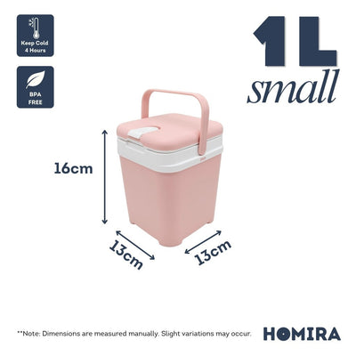 HOMIRA Mini Cooler Box (1L/3L) - Drinks Holder, Keep Cold, BPA Free