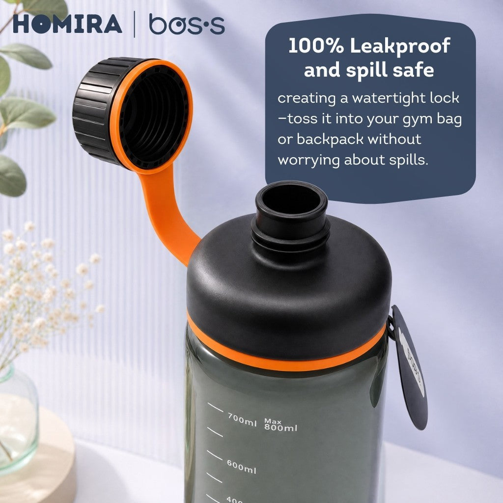 Bos's Tritan Water Bottle 800ml - Durable, BPA Free, Leakproof