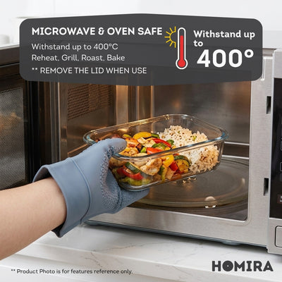 HOMIRA PureView Mini Glass Food Container Set (6 Pcs)